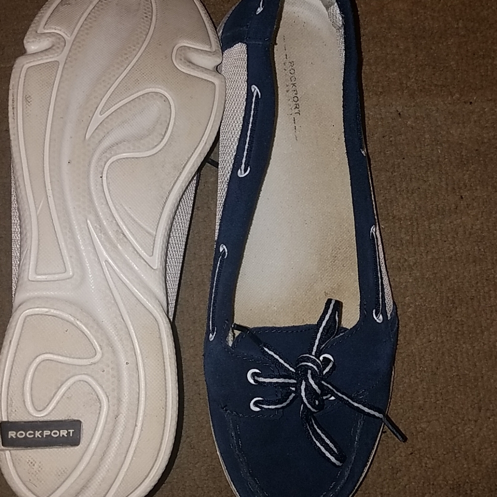 Rockport Dark Blue and White Loafers - Picture 2 of 2